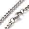 304 Stainless Steel Cuban Link Chain Necklaces for Men, Stainless Steel Color, 23.70 inch(60.2cm), link: 5x3.5x1mm