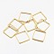 Square Brass Linking Rings, Golden, 20x20x0.7mm