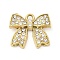 304 Stainless Steel Pendants, with Crystal Rhinestone, Golden, Bowknot, 17x19.5x4mm, Hole: 2mm