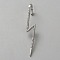 Platinum Brass Ear Wrap Crawler Hook Earrings for Women, Lightning Bolt, 55x8mm