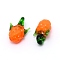 Handmade Lampwork Pendants, Pineapple, Orange, 21.5~22.5x13~15.5x9~11.5mm, Hole: 0.8~4mm