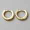 Brass Micro Pave Cubic Zirconia Hoop Earrings, Real 18K Gold Plated, 11x12x2mm
