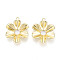Alloy Pendants, Flower Charms, Golden, 43.5x35.5x8mm, Hole: 2.5mm