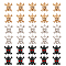 30Pcs 3 Colors Alloy Rhinestone Pendants, Skull Charm, Mixed Color, 21.5x19x4mm, Hole: 1.6mm, 10pcs/color