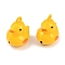 Enamel Brass Bell Pendant, Duck, Yellow, about 21mm long, 16.5mm wide, 15mm thick, hole: 2mm
