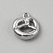 Alloy Pendants, Knot Charms, Platinum, 14.5x14x5mm, Hole: 1.4mm
