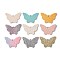 PU Leather Pendants, with Double Sided Glitter Powder, Butterfly, Mixed Color, 32.5x48x1.5~2mm, Hole: 2.5mm