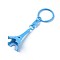 Alloy Keychain, with Iron Ring, Eiffel Tower, Deep Sky Blue, 98mm