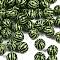 Opaque Acrylic Beads, Watermelon, Green, 10mm, Hole: 2mm