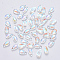 Transparent Spray Painted Glass Charms, AB Color Plated, Teardrop, Clear AB, 9.5x5x3mm, Hole: 1.2mm