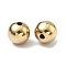 304 Stainless Steel Beads, Round, Real 14K Gold Plated, 12mm, Hole: 2.8mm