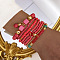 8Pcs 8 Styles Glass Seeded Beaded Stretch Bracelet Set, Stackable Bracelet for Women, with Alloy, Cerise, 2-3/8 inch(6cm)