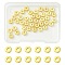 40Pcs 2 Styles Brass Spacer Beads, Flat Round, Golden, 6x1.5~2mm, Hole: 2mm, 20pcs/style