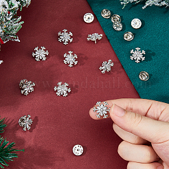 10 шт. снежинка сплав горный хрусталь булавка для лацкана задняя часть&nbsp;JEWB-FH0002-52