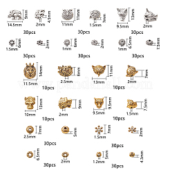 Бусины из сплава в тибетском стиле и прокладки из бисера&nbsp;TIBEB-PH0004-69