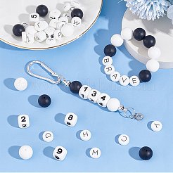 56шт набор силиконовых бусин с буквами и цифрами&nbsp;SIL-PH0001-32