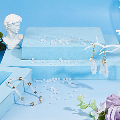 2 нити бусин из натурального белого нефрита&nbsp;G-DC0001-49