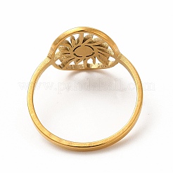 Кольцо-солнце из нержавеющей стали 201 для женщин&nbsp;RJEW-K239-09G