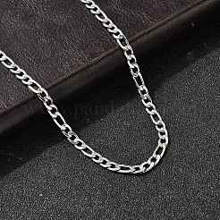 3.8 мм цепочка Фигаро из нержавеющей стали 304 для женщин&nbsp;NJEW-B134-02B-P