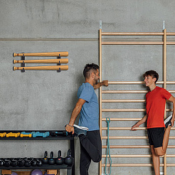 3-уровневые деревянные настенные стенды для бейсбольной биты&nbsp;ODIS-WH0043-183