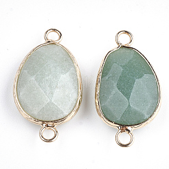 Соединители звеньев натурального зеленого авантюрина&nbsp;X-G-S344-02F