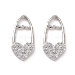 Латунные микропаве прозрачные подвески с фианитом&nbsp;KK-E068-VF193