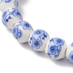 Браслеты ручной работы из фарфоровых бусин с цветочным принтом&nbsp;BJEW-JB13265