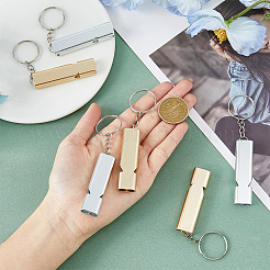 6шт 2 цвета двойной трубчатый свисток сплав высокочастотный высоко децибел брелок&nbsp;KEYC-DC0001-19