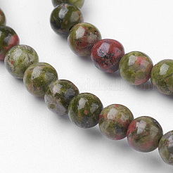 Природные Unakite шарик нити&nbsp;G-G735-67-4mm