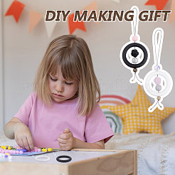 10шт 2-х цветные кольцевые силиконовые бусины&nbsp;SIL-DC0001-79