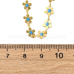 Ожерелья из цветочной цепочки из нержавеющей стали 304 для женщин&nbsp;LS-NJEW-M107-01G