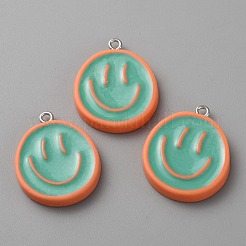 Подвески из непрозрачной смолы и эмали&nbsp;LS-RESI-WH0036-20D