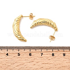 Серьги-гвоздики в форме луны из нержавеющей стали 304&nbsp;EJEW-P329-05G