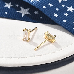 Серьги-гвоздики из циркония&nbsp;EJEW-R016-01G-03