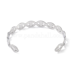 Не тускнеющие браслеты-манжеты из нержавеющей стали 304 с открытыми глазами для женщин&nbsp;BJEW-C071-11P