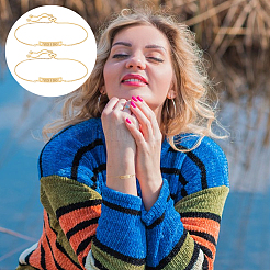 Набор для самостоятельного изготовления браслета из латунных звеньев в форме прямоугольника&nbsp;DIY-UN0056-19