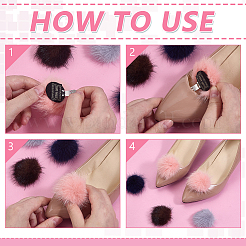 Пряжка для обуви из искусственного меха норки&nbsp;AJEW-WH0248-670A