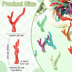 60шт 6 цвета акриловые подвески&nbsp;OACR-YW0003-18