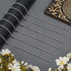 4 шт. 4 мм 201 нержавеющая сталь цепочка-коробка ожерелья&nbsp;NJEW-SC0001-37P