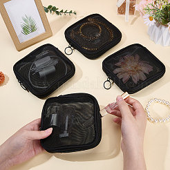 4 шт. косметичка-клатч из нейлоновой сетки и полиэфирного волокна на молнии для хранения&nbsp;ABAG-CN0001-57C