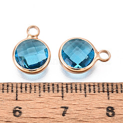 Латунь стекло подвески золотой тон&nbsp;GLAA-ZX008-24B-G