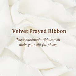 10 ярд бархатной потрепанной ленты&nbsp;SRIB-WH0011-226A