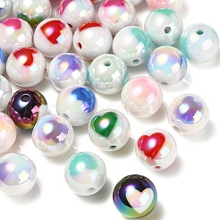 100 шт. двухцветные непрозрачные акриловые бусины с УФ-покрытием&nbsp;OACR-CJ0001-34