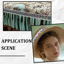 4~4.5 м полиэстерового кружева в этническом стиле с цветными пайетками&nbsp;OCOR-GF0002-39A