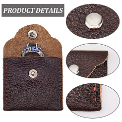 1 квадратный кожаный мешочек для хранения колец с кнопкой&nbsp;ABAG-CL0001-23