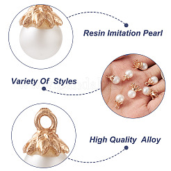 50 шт. 5 стиля подвески из искусственного жемчуга из смолы&nbsp;RESI-CD0001-16