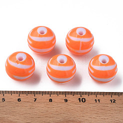 Непрозрачные полосатые акриловые бусины&nbsp;MACR-S373-27B-04