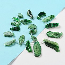 Окрашенные природные агата самородки бисер пряди&nbsp;G-E331-08H