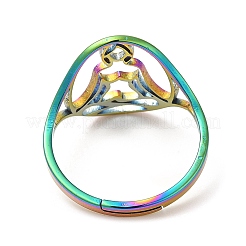 Ионное покрытие (ip) 304 нержавеющая сталь полое регулируемое человеческое кольцо для женщин&nbsp;RJEW-M149-16RC