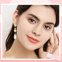 4 пара латунных сережек-гвоздиков&nbsp;KK-BBC0019-97